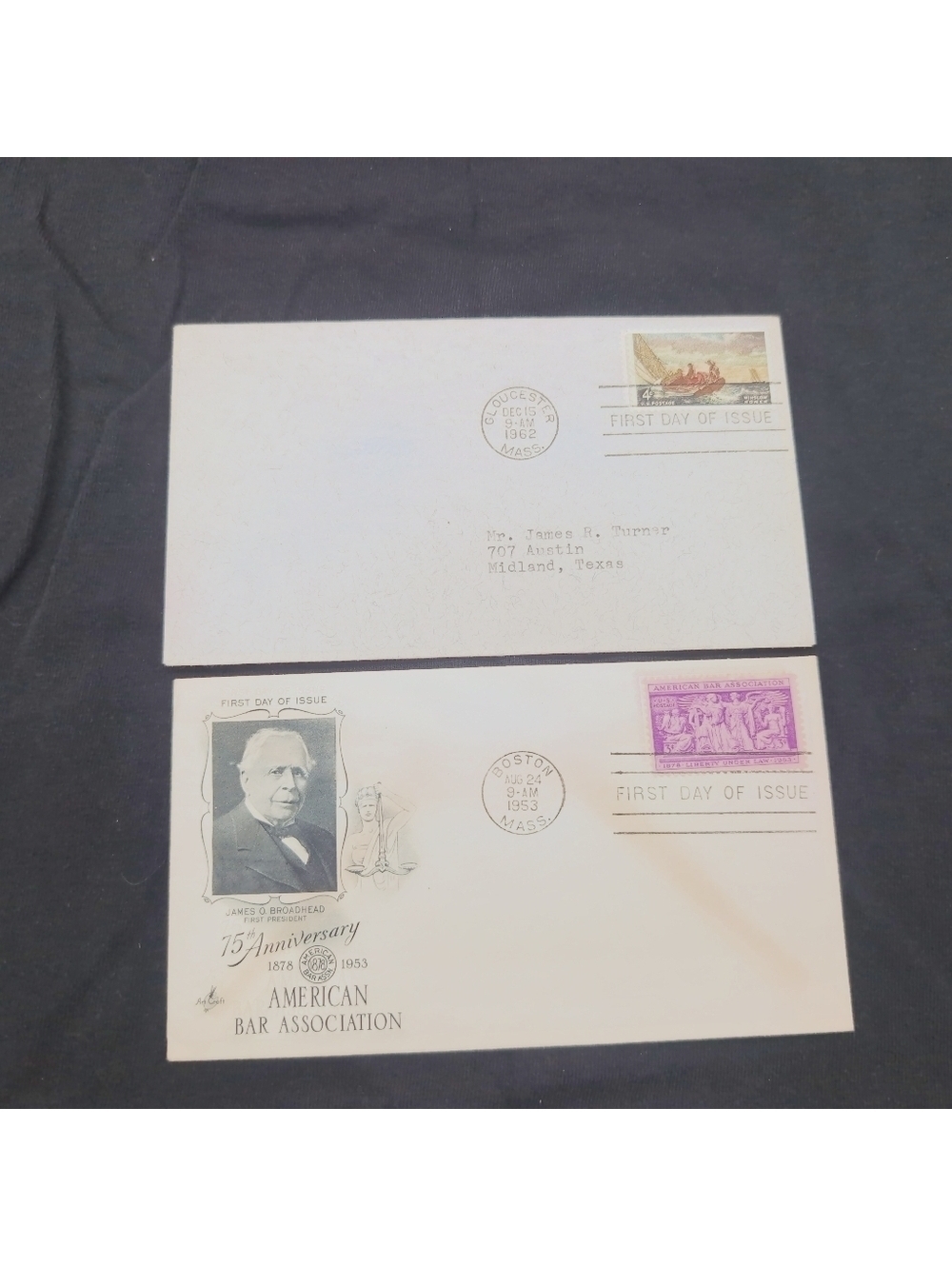 1953 1962 Boston Massachusetts Vintage First Day of Issue Envelopes